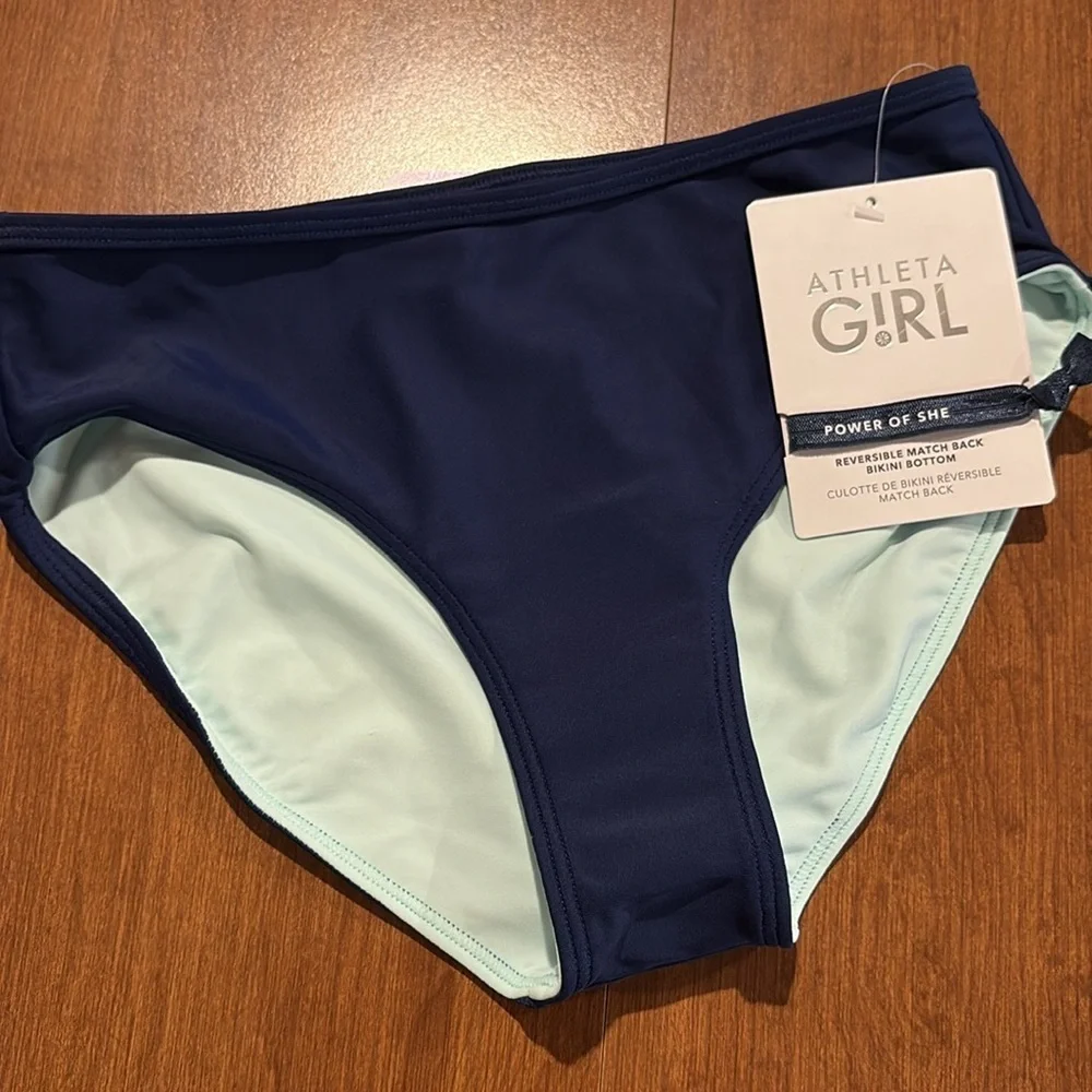 Athleta Girl 3 piece set of Mock Neck Rashguard, Tankini, & Bikini Bottom Sz 12